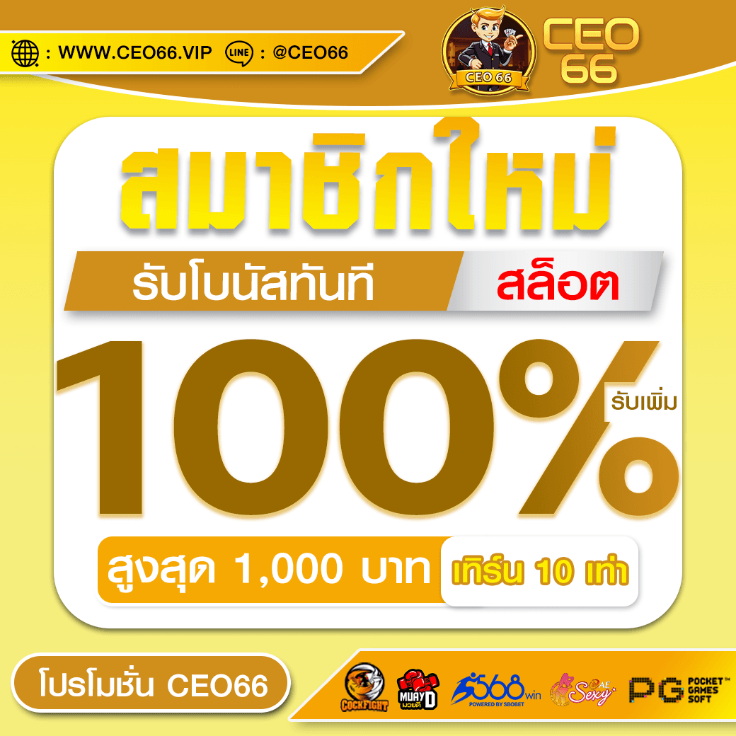 สมาชิกใหม่ รับโบนัส 100%